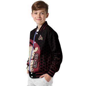 arizona coyotes hexagonal pattern red black jacket trendy