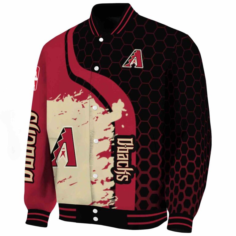 arizona diamondbacks hexagonal pattern red black jacket best selling