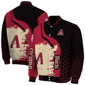 arizona diamondbacks hexagonal pattern red black jacket fashion forward