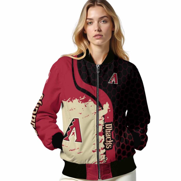 arizona diamondbacks hexagonal pattern red black jacket latest model