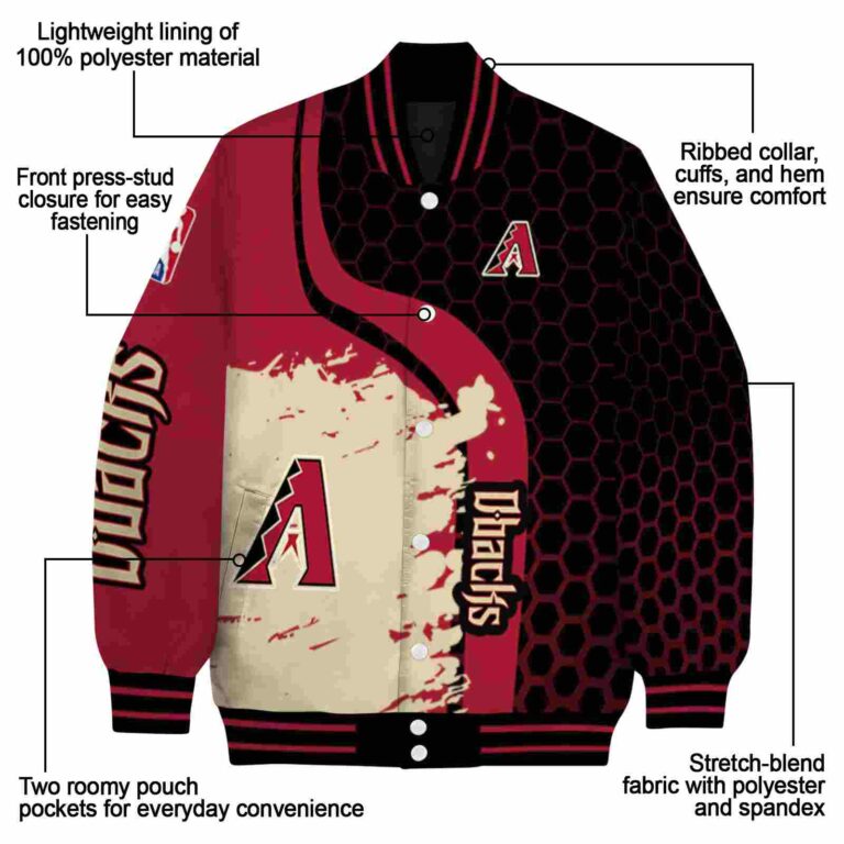 arizona diamondbacks hexagonal pattern red black jacket new arrival