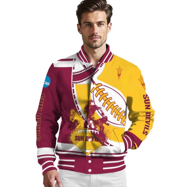 arizona state sun devils baseball stitching gold white jacket high quality