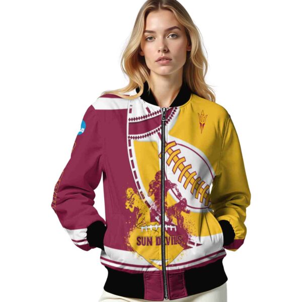 arizona state sun devils baseball stitching gold white jacket latest model