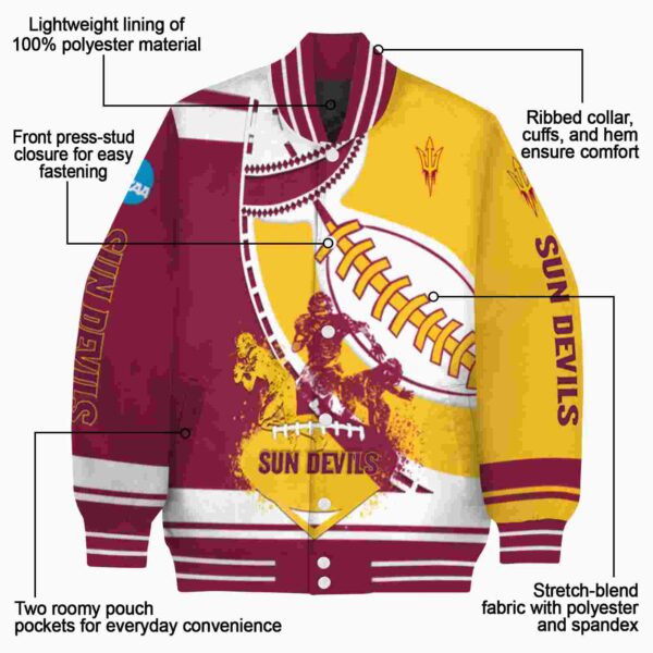 arizona state sun devils baseball stitching gold white jacket new arrival