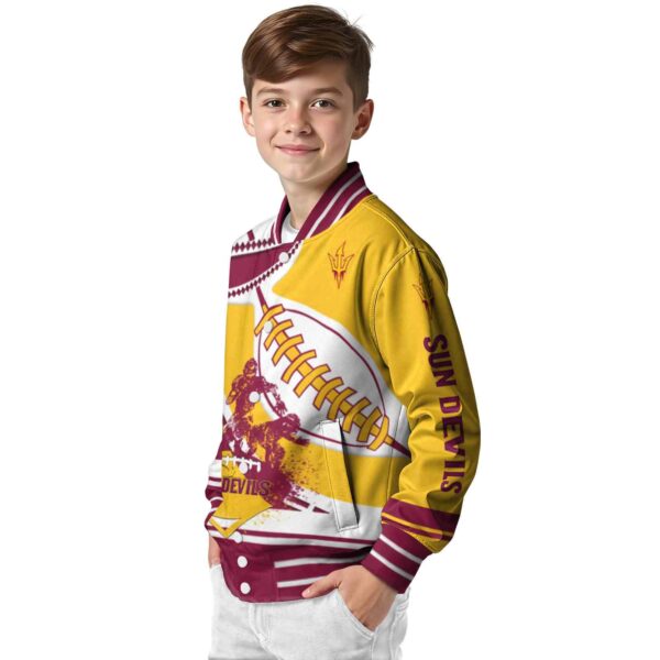 arizona state sun devils baseball stitching gold white jacket trendy