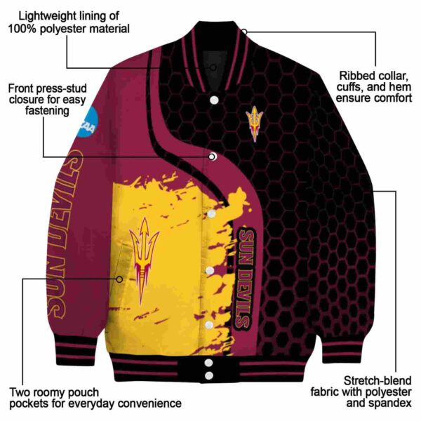 arizona state sun devils hexagonal pattern maroon black jacket new arrival
