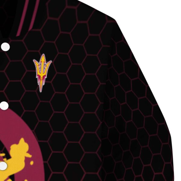 arizona state sun devils hexagonal pattern maroon black jacket premium grade