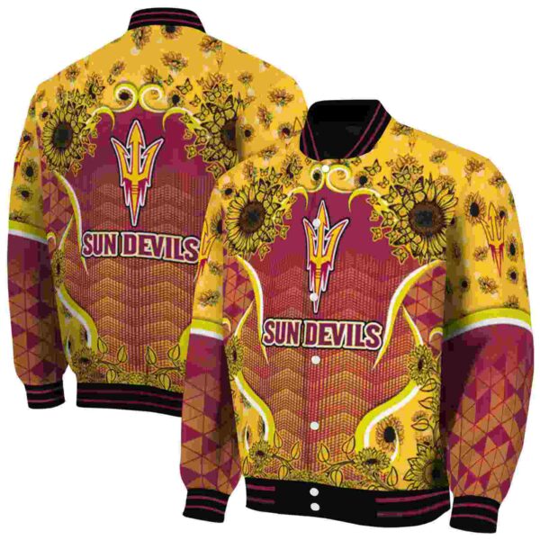 arizona state sun devils sunflower bloom maroon yellow jacket fashion forward