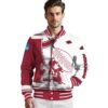 arkansas razorbacks baseball stitching white jacket high quality