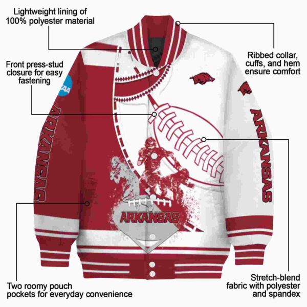 arkansas razorbacks baseball stitching white jacket new arrival