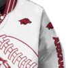 arkansas razorbacks baseball stitching white jacket premium grade