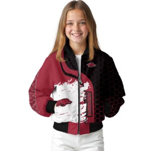 arkansas razorbacks hexagonal pattern red black jacket top rated