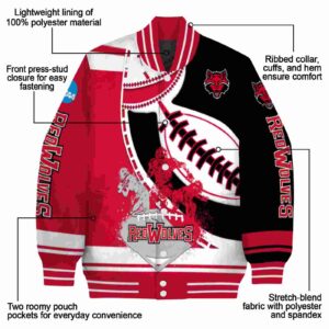 arkansas state red wolves baseball stitching black white jacket new arrival