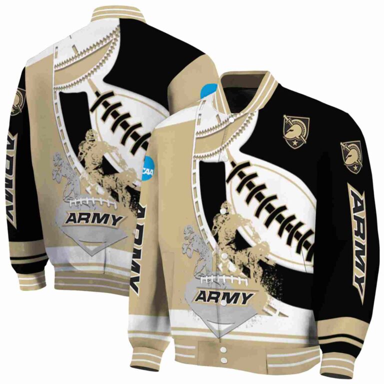 army black knights baseball stitching black white jacket fashion forward