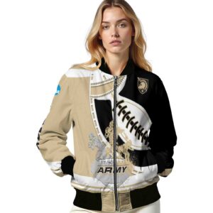 army black knights baseball stitching black white jacket latest model