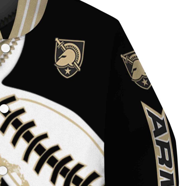 army black knights baseball stitching black white jacket premium grade