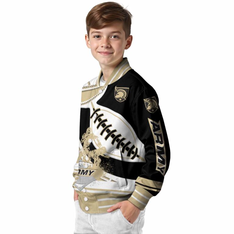 army black knights baseball stitching black white jacket trendy