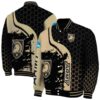 army black knights hexagonal pattern gold black jacket fashion forward