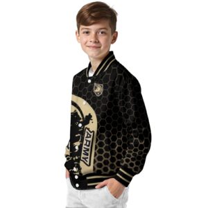 army black knights hexagonal pattern gold black jacket trendy