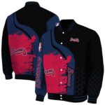 atlanta braves hexagonal pattern navy black jacket best selling