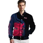 atlanta braves hexagonal pattern navy black jacket best selling