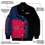 atlanta braves hexagonal pattern navy black jacket best selling