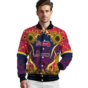 atlanta braves sunflower bloom navy yellow jacket high quality