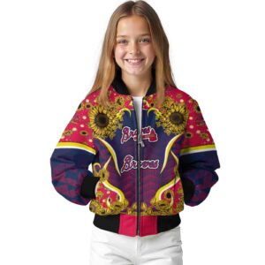 atlanta braves sunflower bloom navy yellow jacket top rated