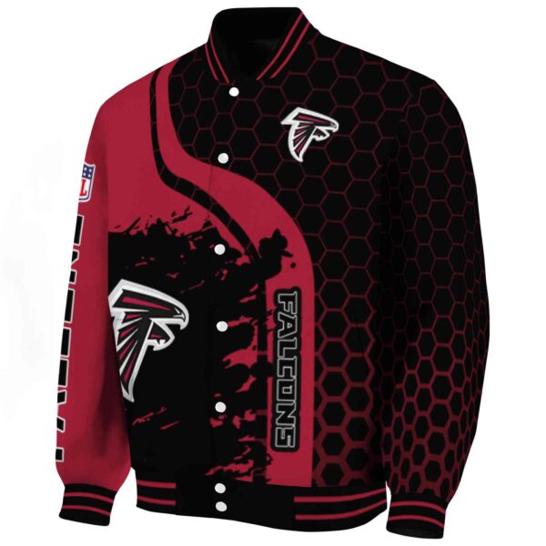 atlanta falcons hexagonal pattern red black jacket best selling
