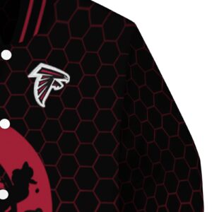 atlanta falcons hexagonal pattern red black jacket premium grade