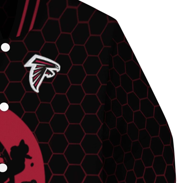 atlanta falcons hexagonal pattern red black jacket premium grade