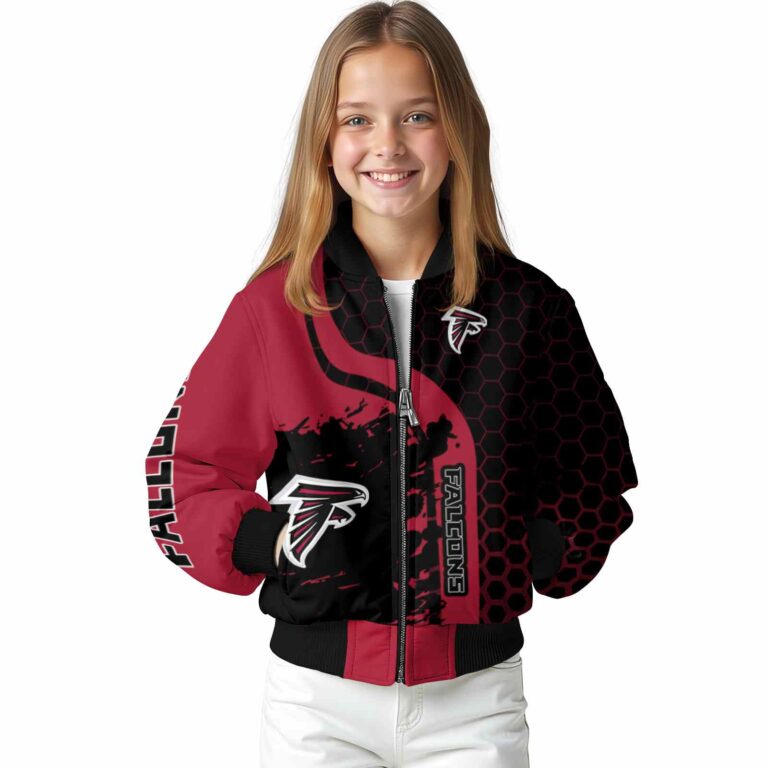 atlanta falcons hexagonal pattern red black jacket top rated