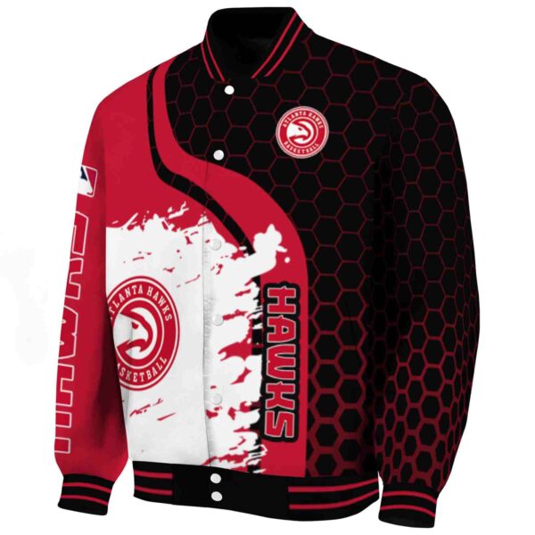 atlanta hawks hexagonal pattern red black jacket best selling