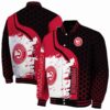 atlanta hawks hexagonal pattern red black jacket fashion forward