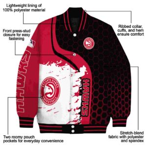 atlanta hawks hexagonal pattern red black jacket new arrival