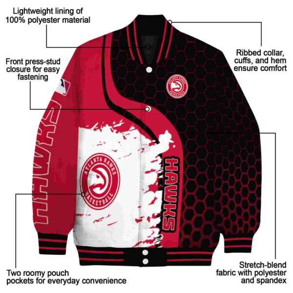 atlanta hawks hexagonal pattern red black jacket new arrival
