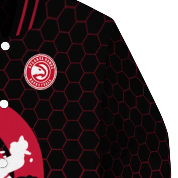 atlanta hawks hexagonal pattern red black jacket premium grade