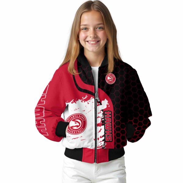atlanta hawks hexagonal pattern red black jacket top rated