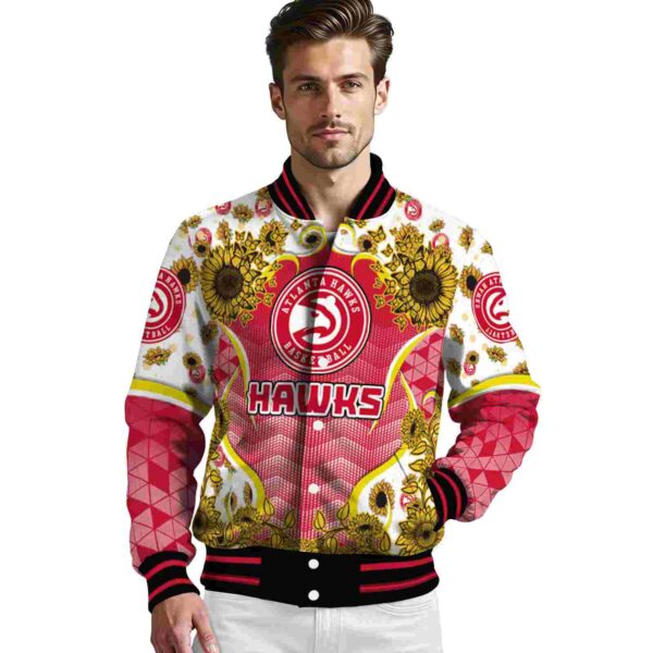 atlanta hawks sunflower bloom red yellow jacket high quality
