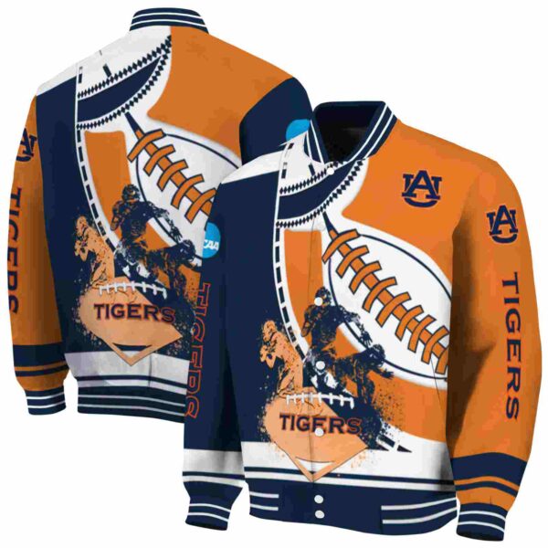 auburn tigers baseball stitching orange white jacket fashion forward