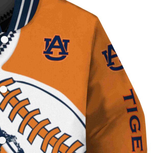 auburn tigers baseball stitching orange white jacket premium grade