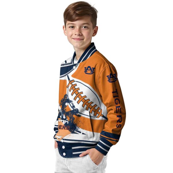 auburn tigers baseball stitching orange white jacket trendy