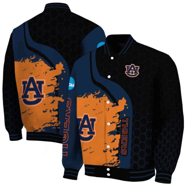 auburn tigers hexagonal pattern navy blue black jacket fashion forward