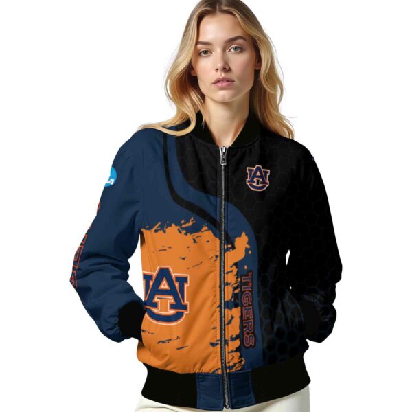 auburn tigers hexagonal pattern navy blue black jacket latest model
