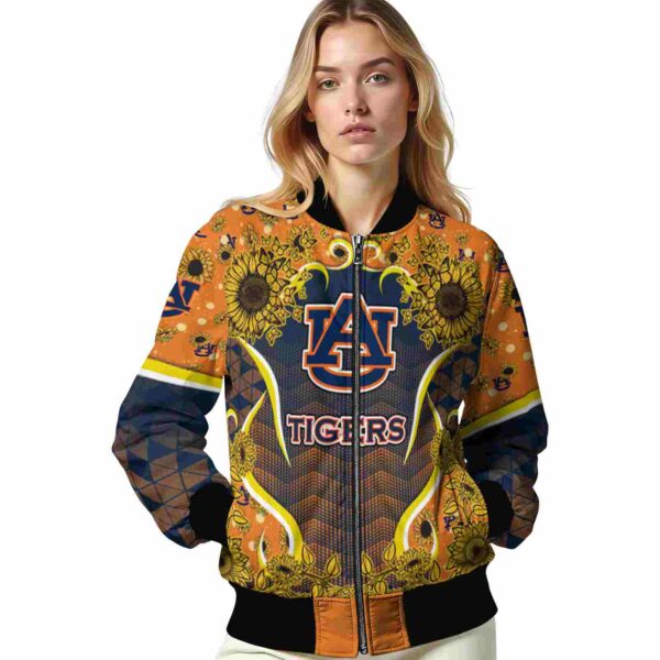auburn tigers sunflower bloom navy blue yellow jacket latest model