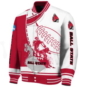 ball state cardinals baseball stitching white jacket best selling