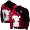 ball state cardinals hexagonal pattern red black jacket fashion forward