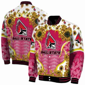 ball state cardinals sunflower bloom red yellow jacket fashion forward