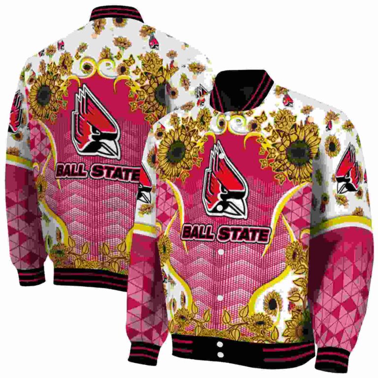 ball state cardinals sunflower bloom red yellow jacket fashion forward