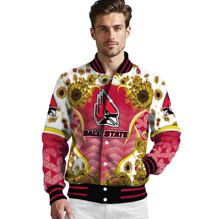 ball state cardinals sunflower bloom red yellow jacket high quality